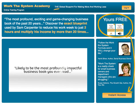 Website Redesign of Work the System Academy - Home Page