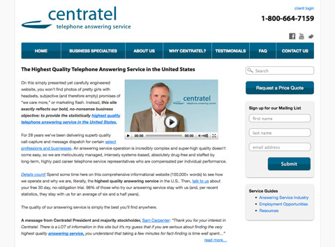 Website Redesign for Centratel